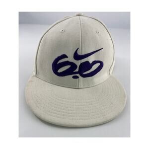 Nike 6.0 Logo Fitted Hat White Purple 7 3/8 Streetwear Sportswear Adult Y2K